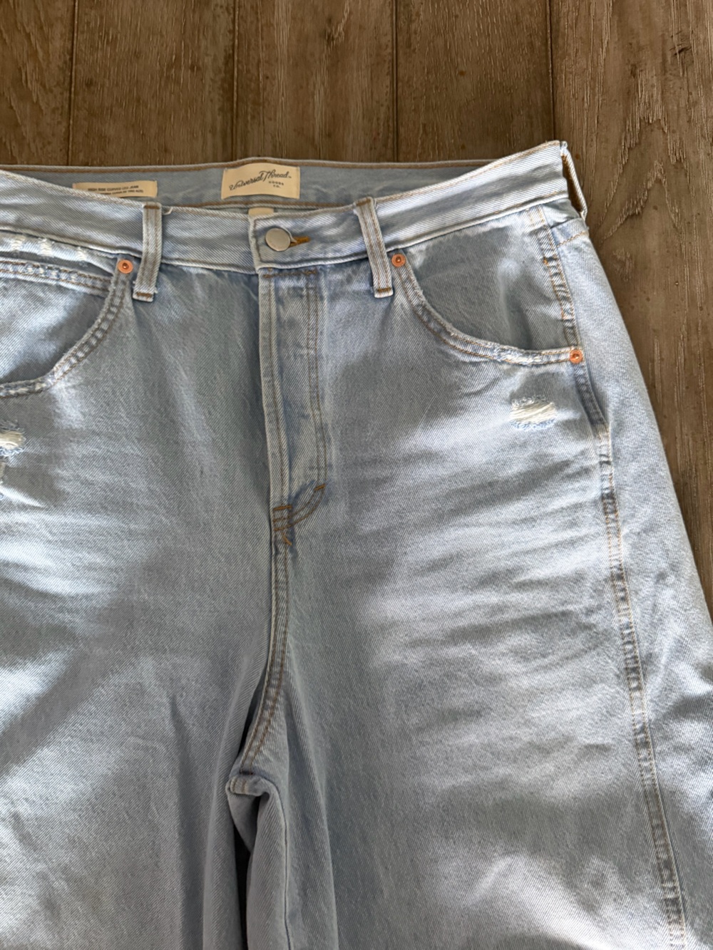 High Rise Barrel Light Wash Denim Jeans - Picture 5 of 13